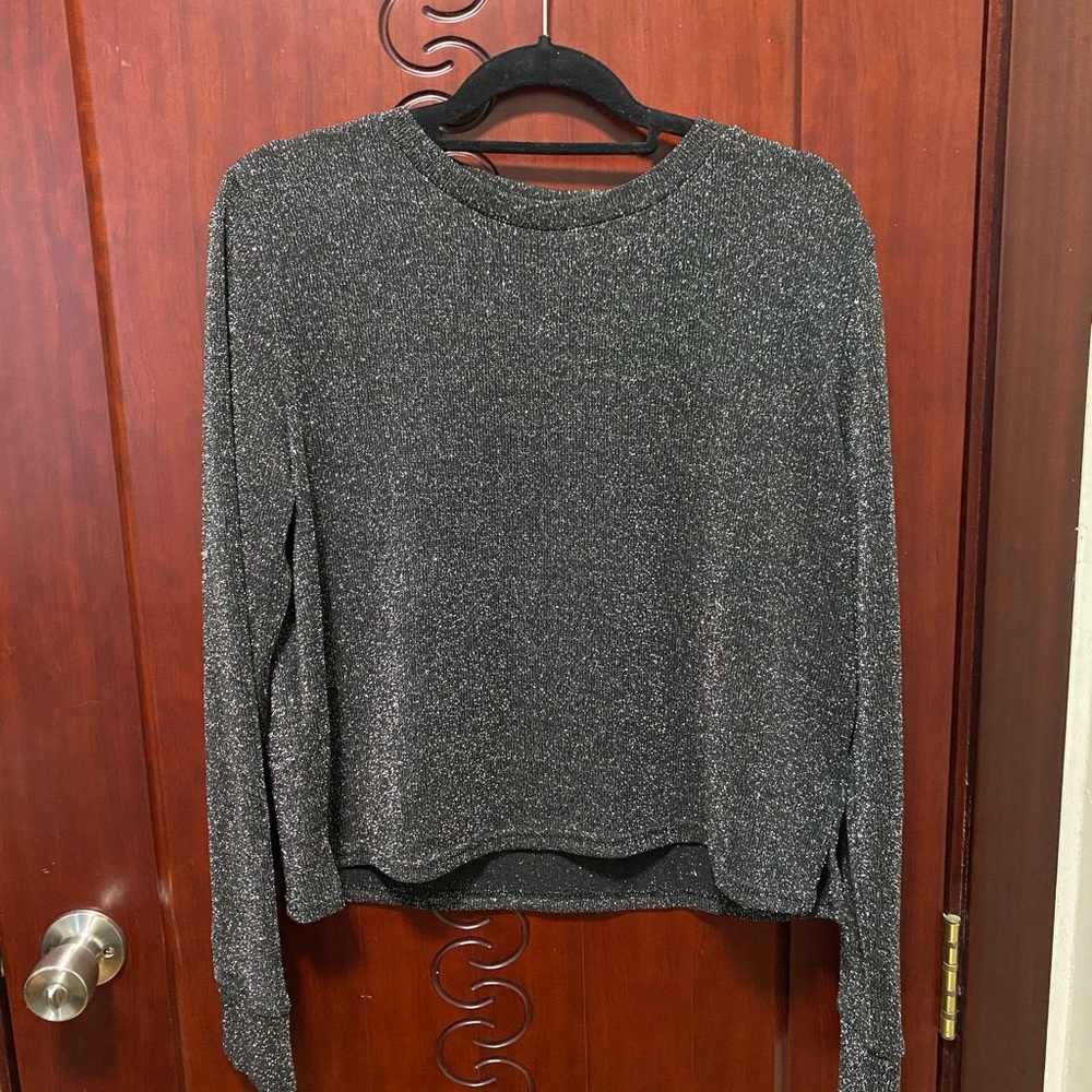 Black Sparkle Long sleeve top